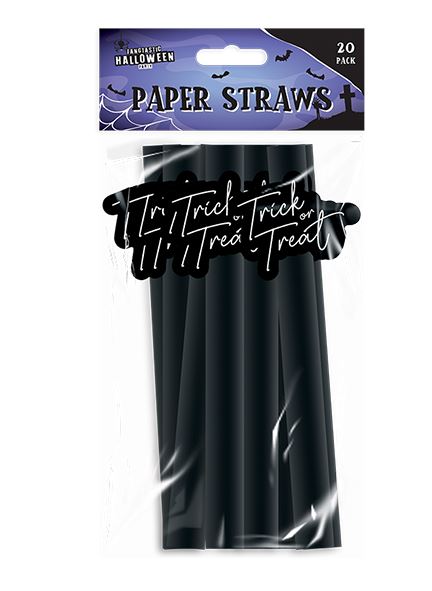 HALLOWEEN PAPER STRAWS 20PK - ADULTS - Click Image to Close