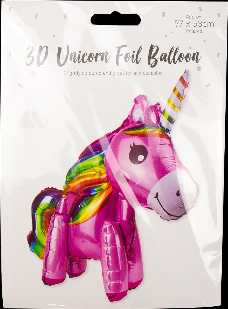 72cm UNICORN 3D FOIL BALLOON - Click Image to Close