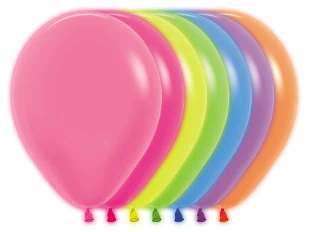 Sempertex 12" Neon Assortment Latex Balloons 12 Pack - Click Image to Close