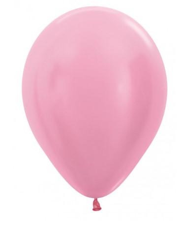 Sempertex 12" Pearl ( Satin ) Pink Latex Balloons 12 Pack - Click Image to Close