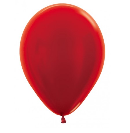 Sempertex 12" Metallic Red Latex Balloons 50 Pack - Click Image to Close