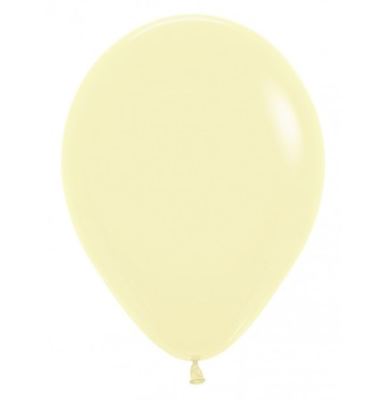 Sempertex 12" Pastel Matte Yellow Latex Balloons 50 Pack - Click Image to Close