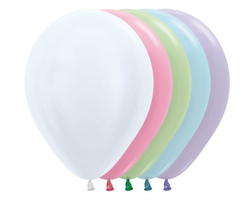 Sempertex 5" Pearl ( Satin ) Assorted Latex Balloons 50 Pack - Click Image to Close