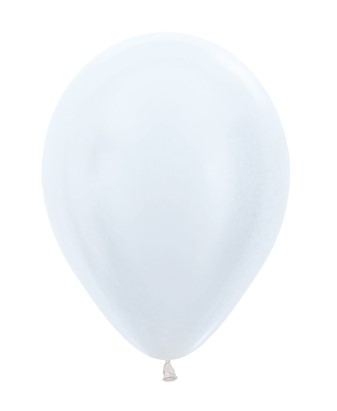 Sempertex 5" Pearl ( Satin ) White Latex Balloons 50 Pack - Click Image to Close